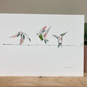 Birds in a line